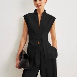 ✨ Belted Peplum Top – Black | Classic + Chic + Commense